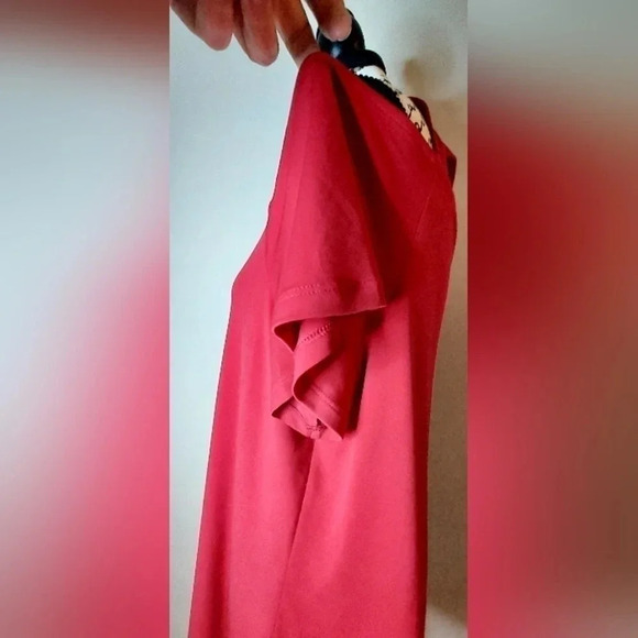 INC Women's Short Sleeve Cold Shoulder Red Blouse Size XL - Picture 4 of 7